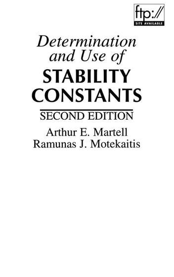 determination and use of stability constants PDF