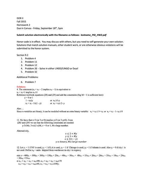 deterministic operations research solutions Doc