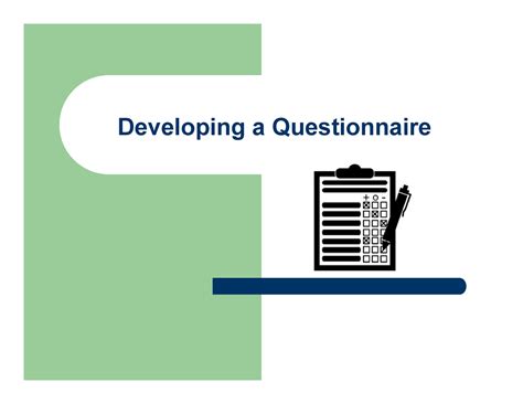 developing a questionnaire developing a questionnaire Reader