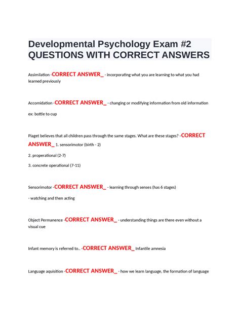 developmental psychology exams with answers Kindle Editon