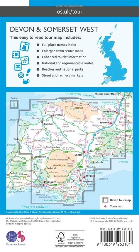 devon and somerset west os travel map tour and tourist Reader