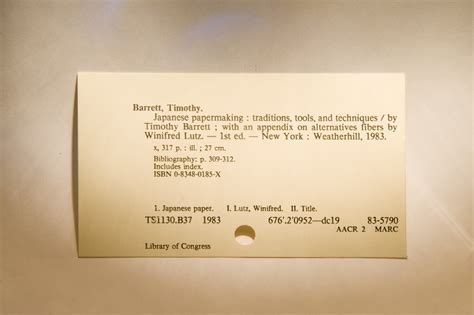 Dewey Decimal System Card Catalogue