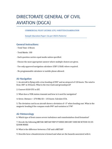 dgca exam question papers for pilots Kindle Editon