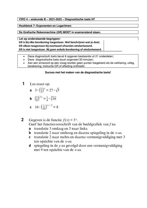 diagnostische toets wiskunde d Doc