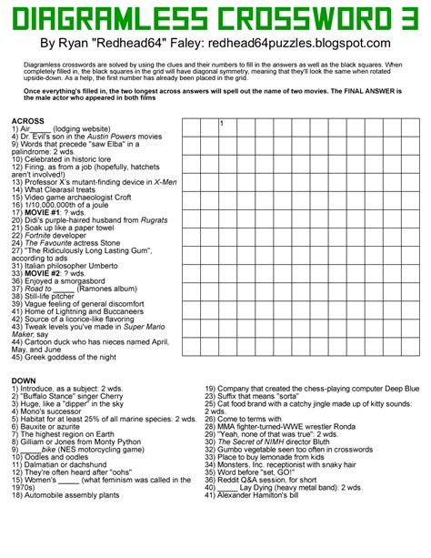 diagramless crosswords Doc