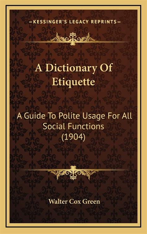 dictionary etiquette polite social functions Doc