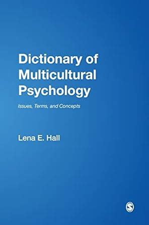 dictionary of multicultural psychology issues terms and concepts Epub