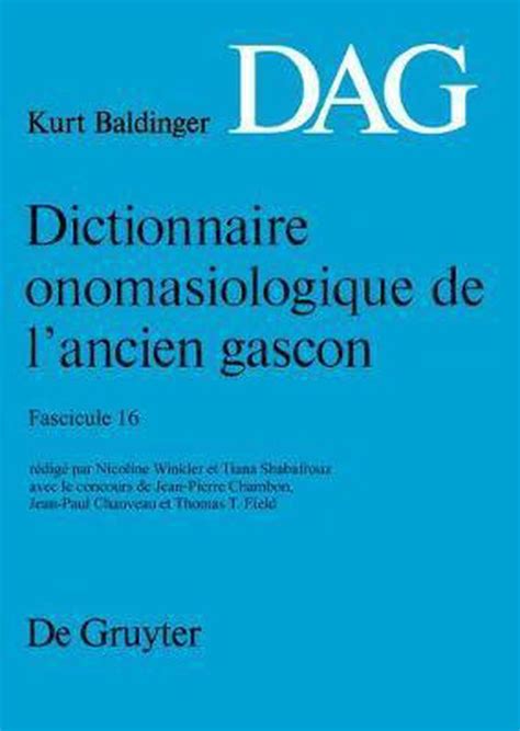 dictionnaire onomasiologique l?ancien gascon fascicule Epub