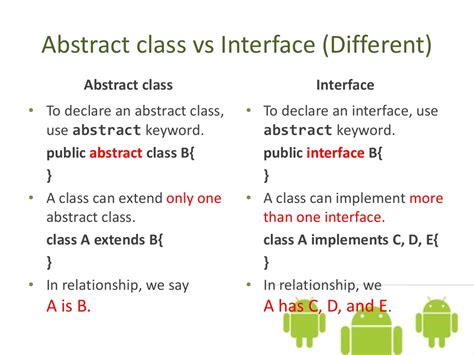 diff bet abstract class and interface