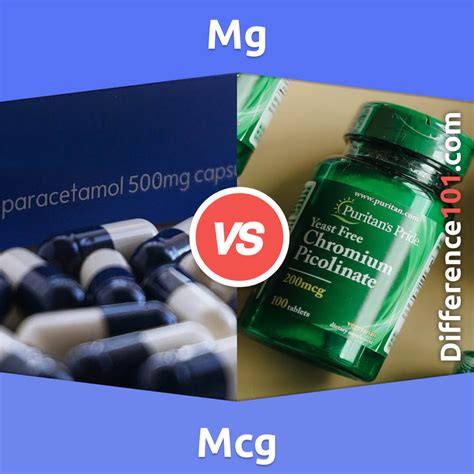 difference in mcg and mg