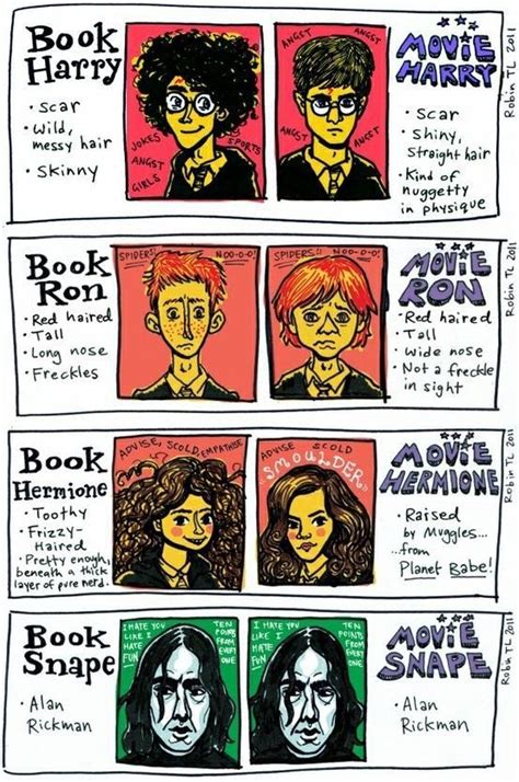 differences between harry potter books and movies