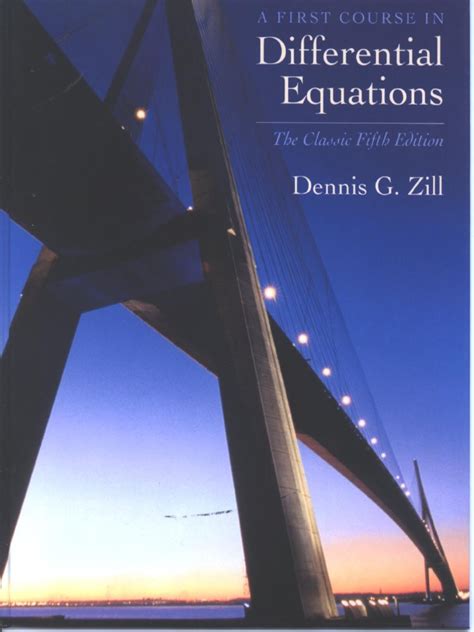 differential equation by zill 3rd edition PDF