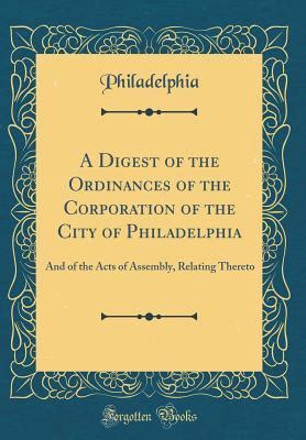 digest relating philadelphia classic reprint Doc