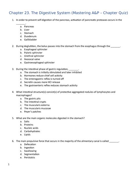 digestive system chapter 23 quiz Doc