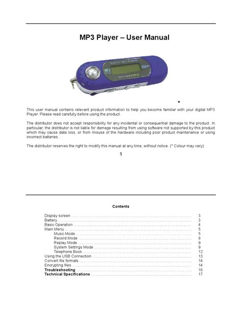 digital audio player manual Epub