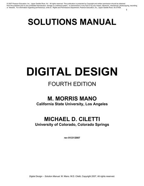 digital logic design solution manual Epub