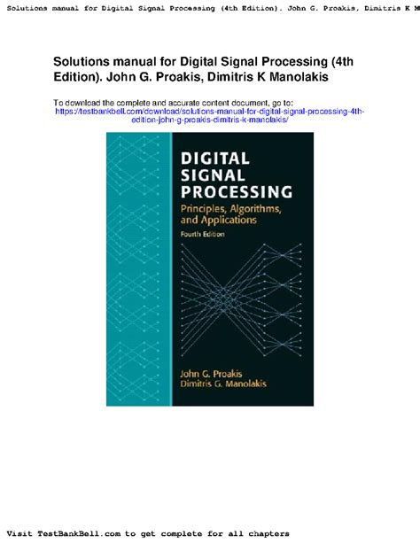 digital signal processing 4th edition solutions manual PDF