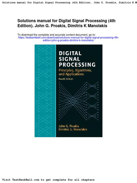 digital signal processing proakis 4th edition solutions manual Epub