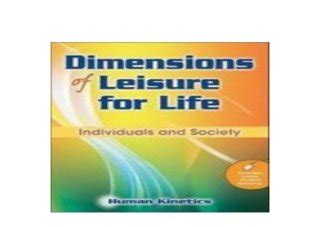 dimensions of leisure for life individuals and society Epub