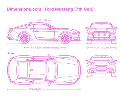 dimensions of mustang for autocad Kindle Editon