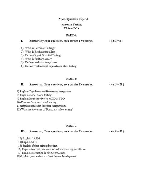 diploma software testing model question paper Doc
