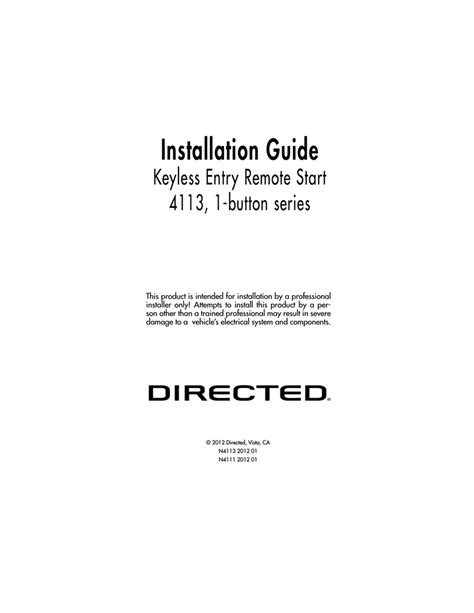 directed electronics 4x03 manual Ebook Kindle Editon