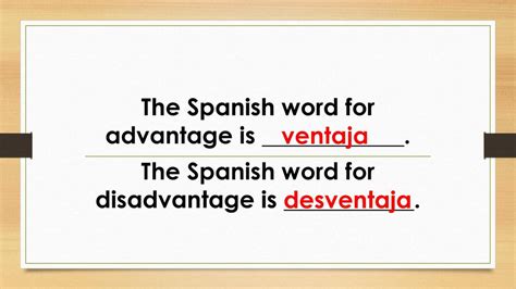 disadvantage in spanish