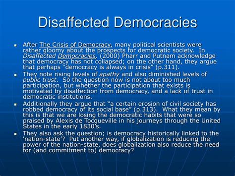 disaffected democracies Reader