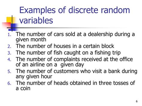 discrete random variable example in real life