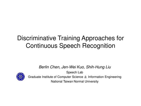 discriminative learning for speech recognition discriminative learning for speech recognition Epub