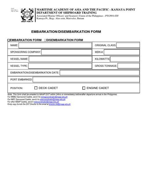 disembarkation embarkation form for visitors to singapore