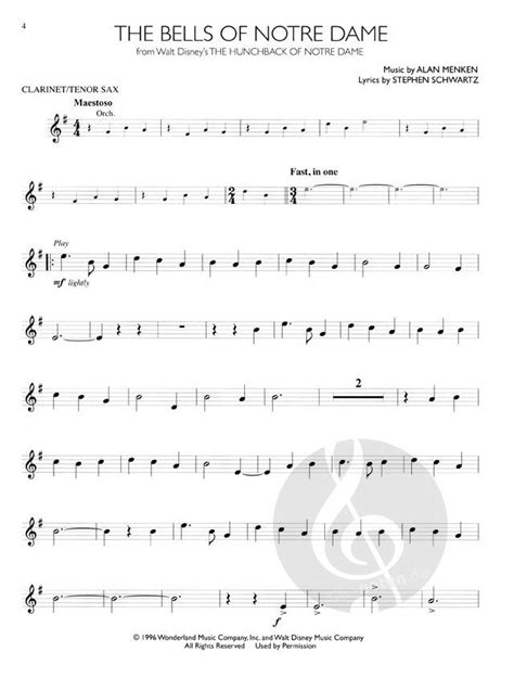 disney solos for clarinet or tenor saxophone Doc