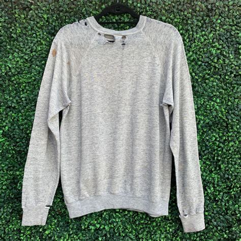 distressed crewneck sweatshirt