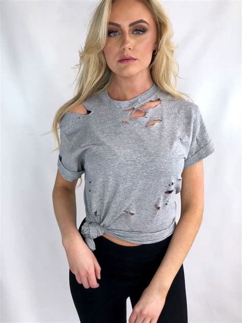 distressed shirts women's