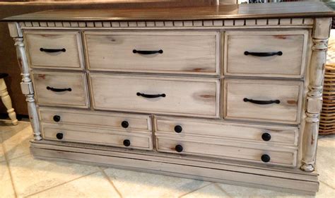 distressed white dresser