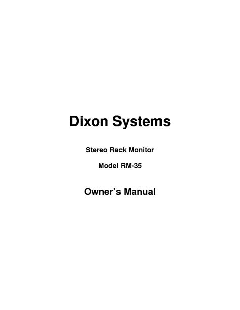 dixon rm 35 user guide Reader