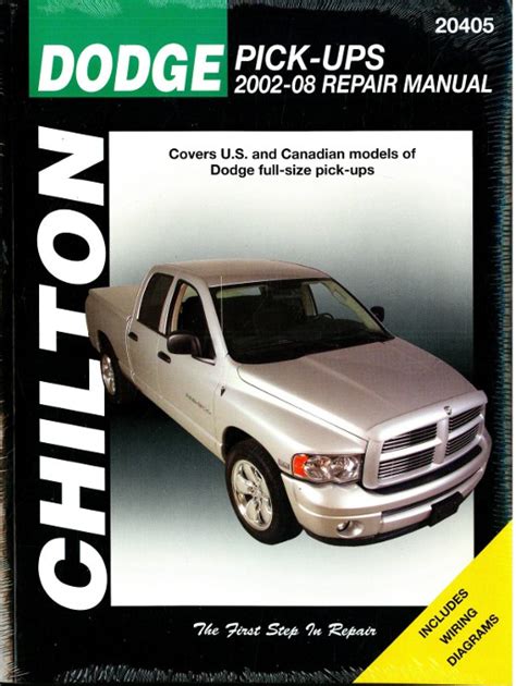 dodge pick ups 2002 2008 chiltons total car care repair manual PDF