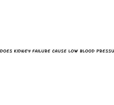 does kidney disease cause low blood pressure