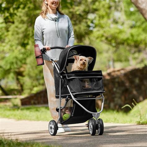 dog in stroller