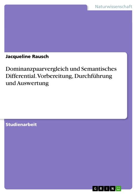 dominanzpaarvergleich semantisches differential vorbereitung durchf hrung PDF