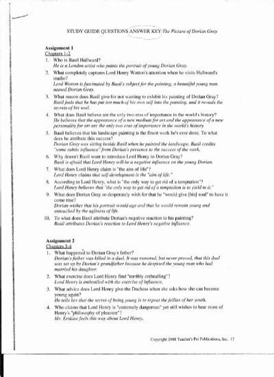 dorian gray study guide answers Kindle Editon