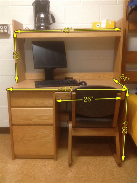 dorm desk size