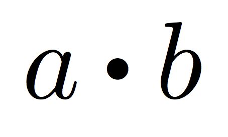 dot multiplication symbol latex