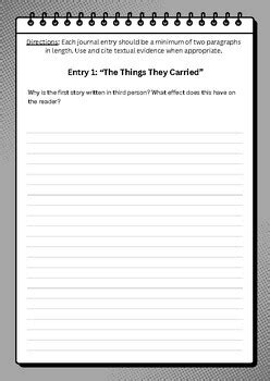 double entry journal the things they carried Doc