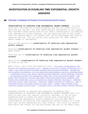doubling time in exponential growth investigation 20 answer key pdf PDF