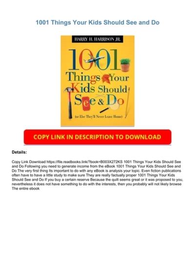 download 1001 things your kids should PDF