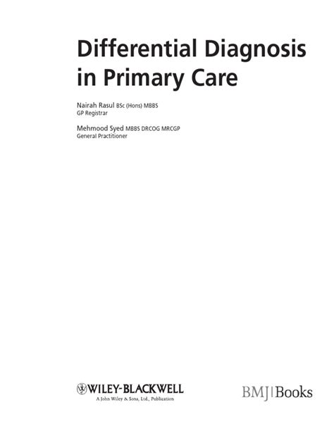 download Differential Diagnosis in Primary Care PDF Reader