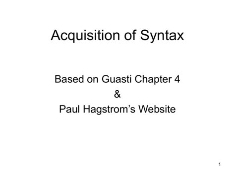 download acquisition of syntax in Reader