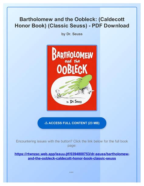 download bartholomew and oobleck pdf PDF