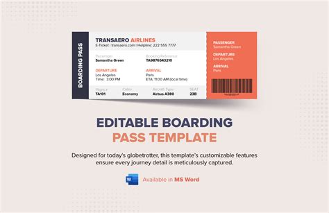 download boarding pass template PDF